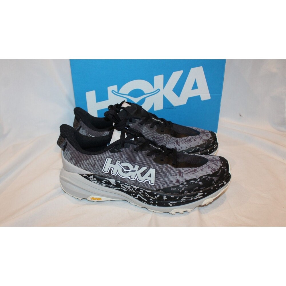 Hoka One Men's Speedgoat 6 Running Sneakers BLACK GRAY SZ 9.5 D